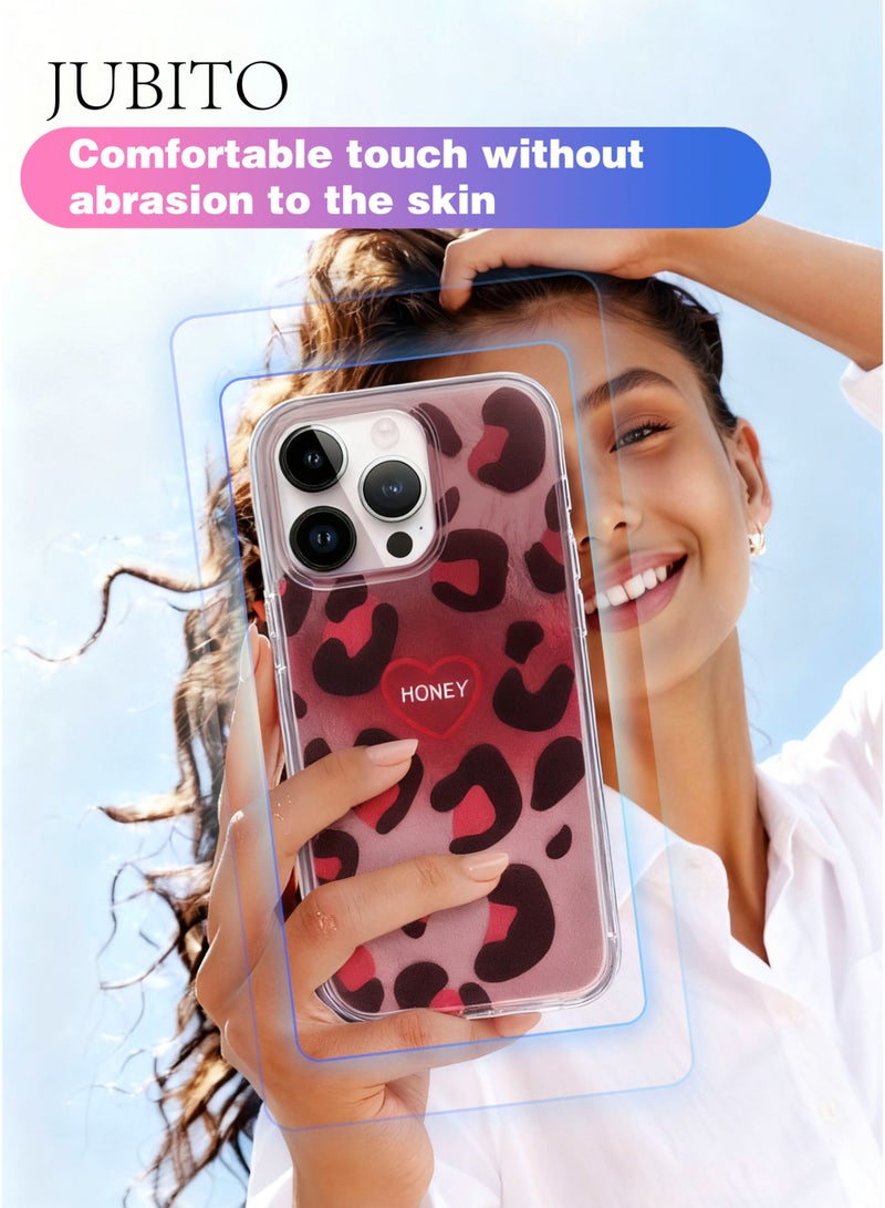 JUBITO Phone case, protective case for iPhone 16 Pro Max, pink leopard pattern shockproof protective cover for girls and women - Image 3