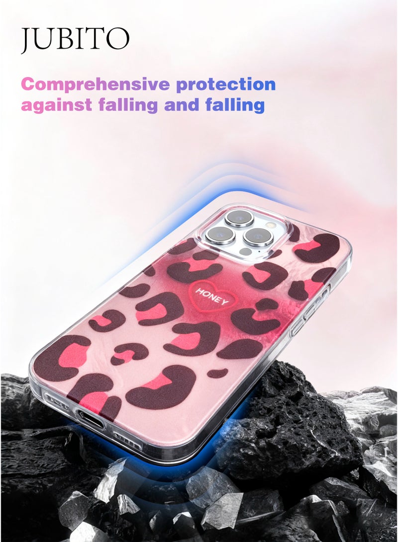 JUBITO Phone case, protective case for iPhone 16 Pro Max, pink leopard pattern shockproof protective cover for girls and women - Image 4