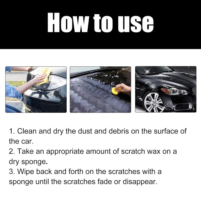 WISELIFE Car Body Scratch Remover And Repair Polishing Wax Kit With Sponge Cream Wax Body Compound Scratch Remover For Car And Bike - Image 2