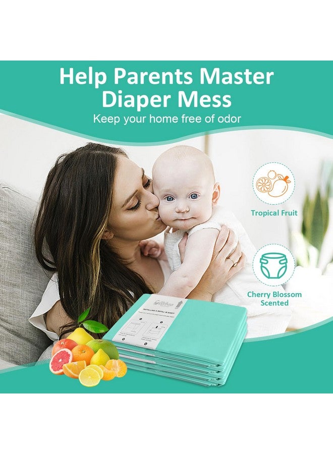 USBOO Refills Compatible with Dekor Plus Diaper Pail,4 Pack Diaper Pail Refill Bags Liners, Reinforced Thickness Diaper Trash Bags, Holds up to 2320 Diapers,Tropical Fruit - Image 2