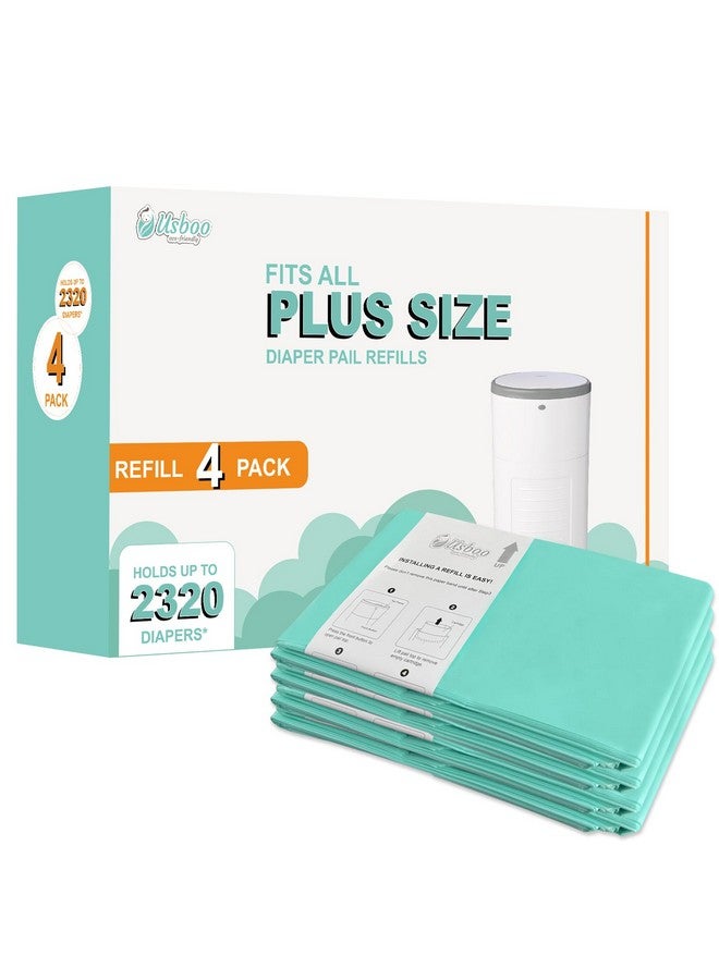 USBOO Refills Compatible with Dekor Plus Diaper Pail,4 Pack Diaper Pail Refill Bags Liners, Reinforced Thickness Diaper Trash Bags, Holds up to 2320 Diapers,Tropical Fruit - Image 1