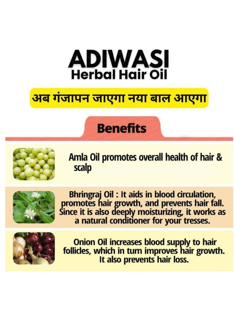 Adivaa Original Adivasi Hair Growth Oil 200ml Ayurvedic Adivasi Herbal Kesh Oil with Natural Rosemary essential & Biotin for Control Hair fall anti-dandruff - Image 5