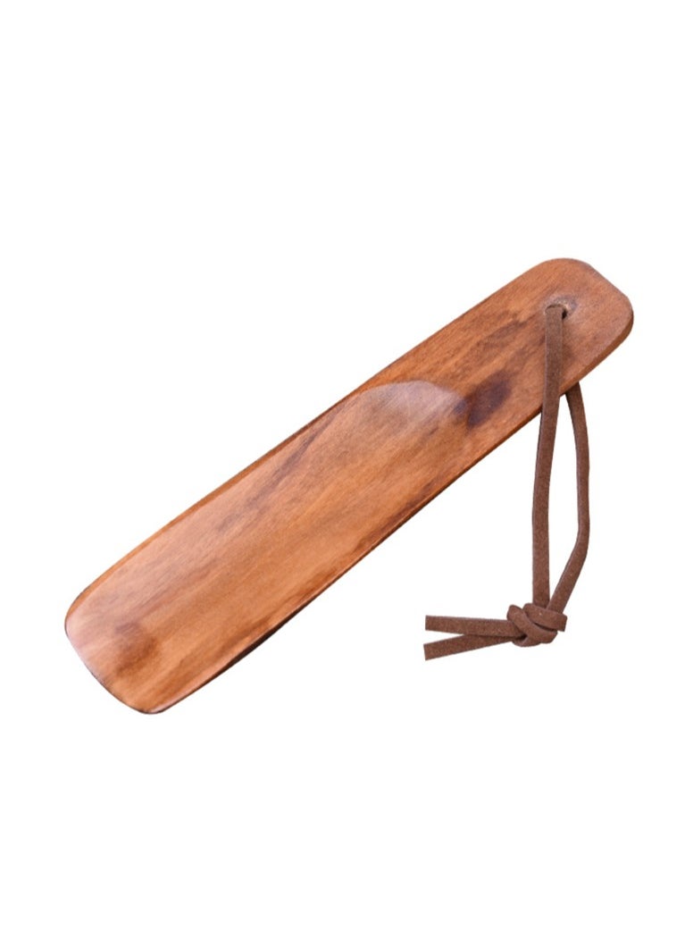Generic - Short Handle Portable Wooden Shoehorn Assistant Suitable For Men Women Elderly Children - Image 1