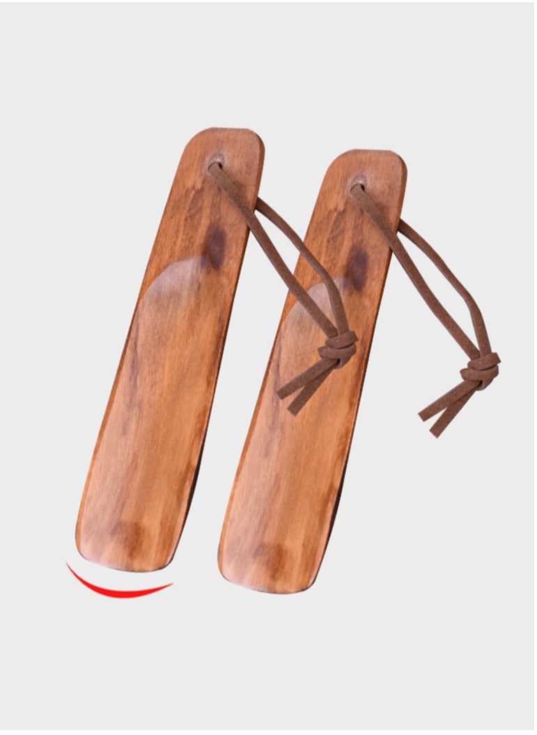 Generic - Short Handle Portable Wooden Shoehorn Assistant Suitable For Men Women Elderly Children - Image 1