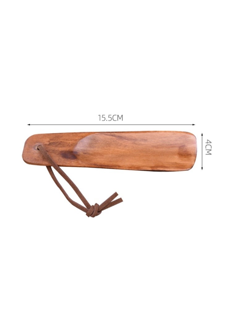 Generic - Short Handle Portable Wooden Shoehorn Assistant Suitable For Men Women Elderly Children - Image 1