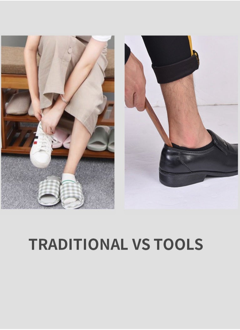 Generic - Short Handle Portable Wooden Shoehorn Assistant Suitable For Men Women Elderly Children - Image 1