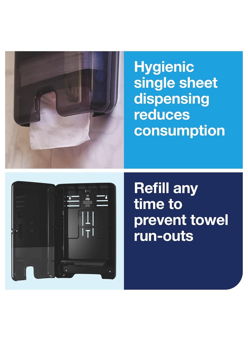 Tork - Tork Xpress Multifold Hand Towel Dispenser Black H2 OneataTime Dispensing Elevation Range 553028 - Image 1