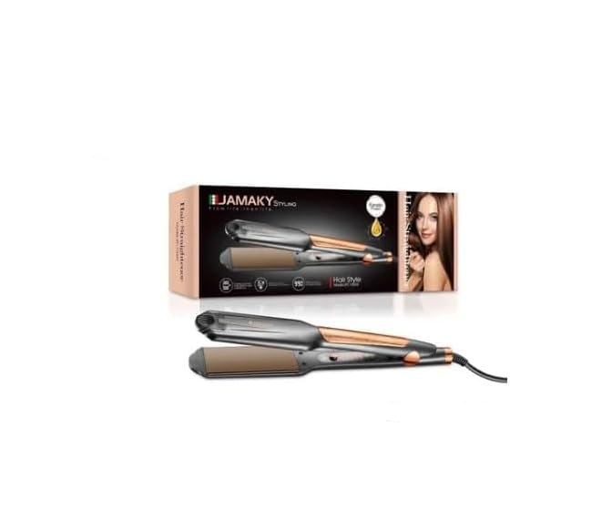 JamakiD Hair Straightener, Salon Quality Styling with 1280°C, Perfect for Curly and Straight Hair, 30s Fast Heating, 360° Swivel Cord, 50W, Model Jpc 10009, Ceramic Plates, Black - Image 1