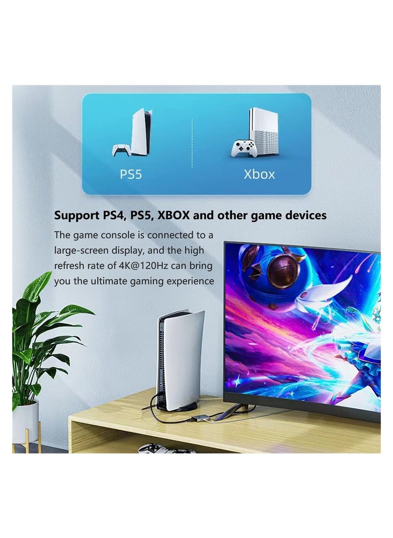 SYOSI - HDMI to Displayport 8K Adapter with USB Power, HDMI 2.1 Female to DP 1.4 Male Converter Support 8K@30Hz/4K@120Hz/2K/144Hz for Xbox One/PS4/PS5/NS - Image 1