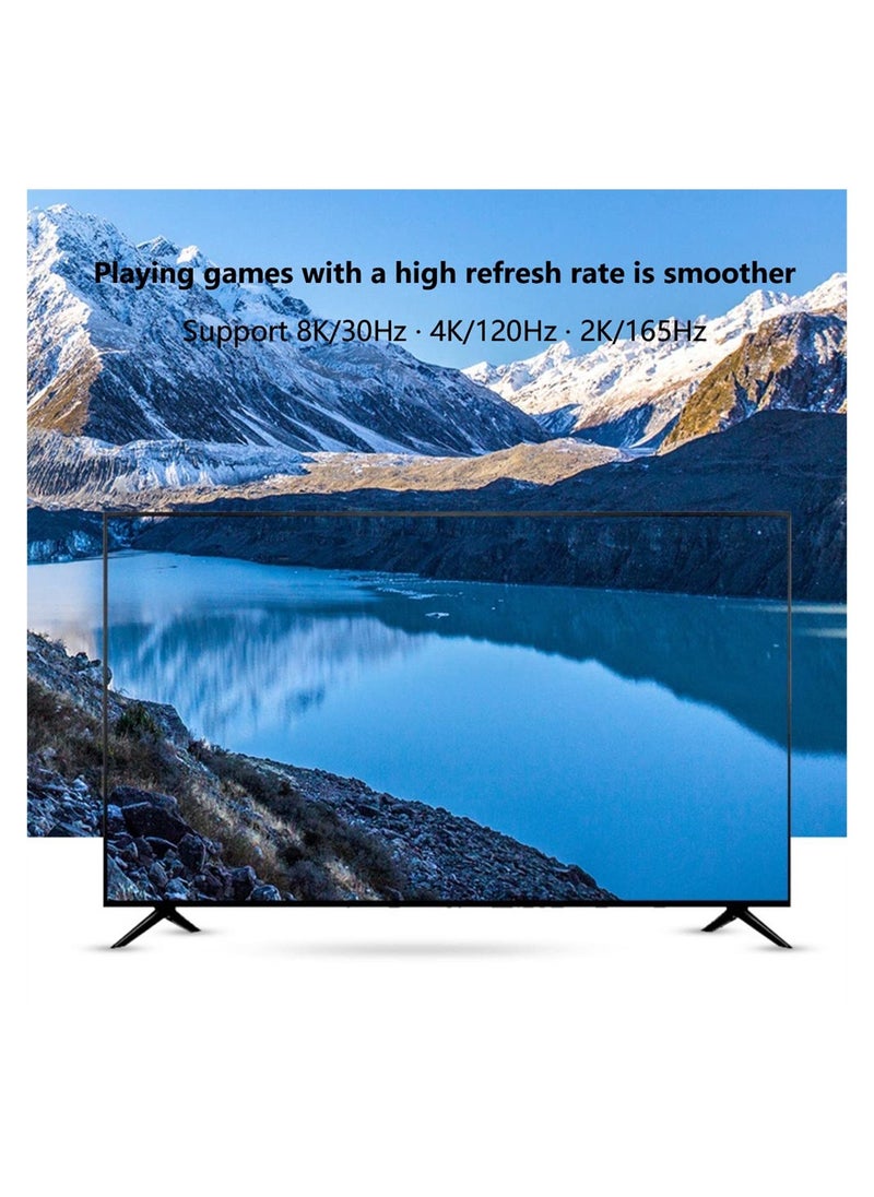 SYOSI - HDMI to Displayport 8K Adapter with USB Power, HDMI 2.1 Female to DP 1.4 Male Converter Support 8K@30Hz/4K@120Hz/2K/144Hz for Xbox One/PS4/PS5/NS - Image 1