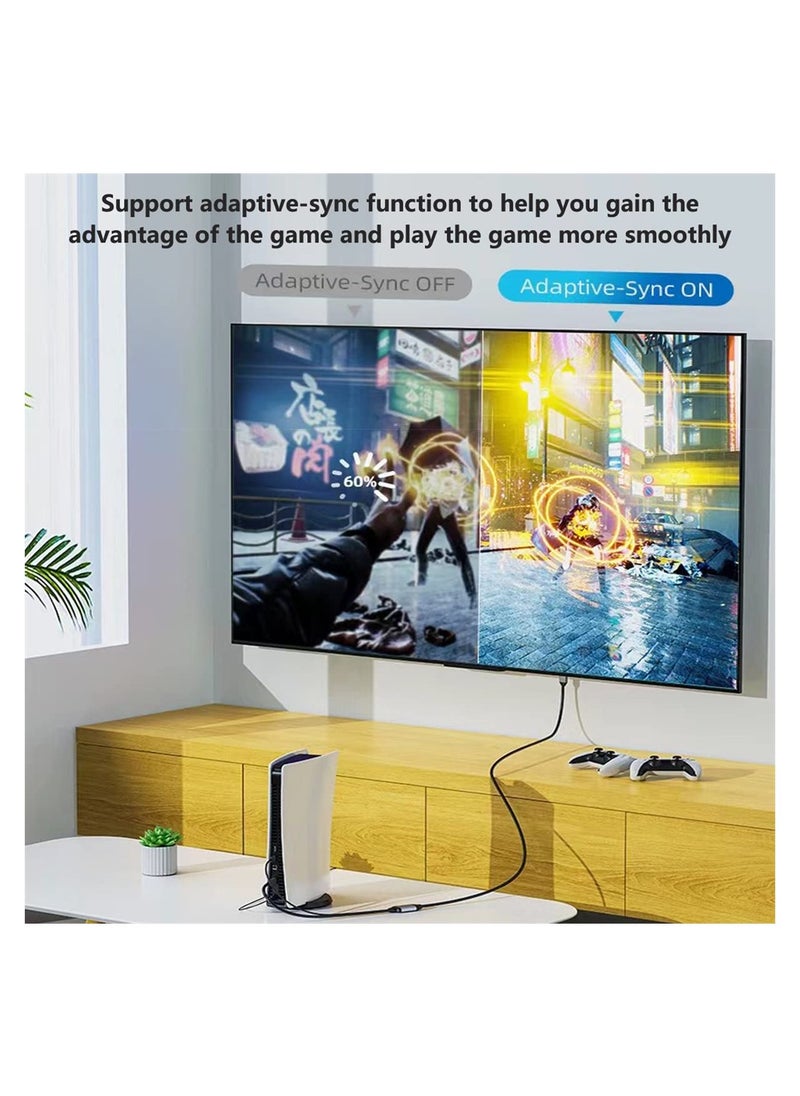 SYOSI - HDMI to Displayport 8K Adapter with USB Power, HDMI 2.1 Female to DP 1.4 Male Converter Support 8K@30Hz/4K@120Hz/2K/144Hz for Xbox One/PS4/PS5/NS - Image 1