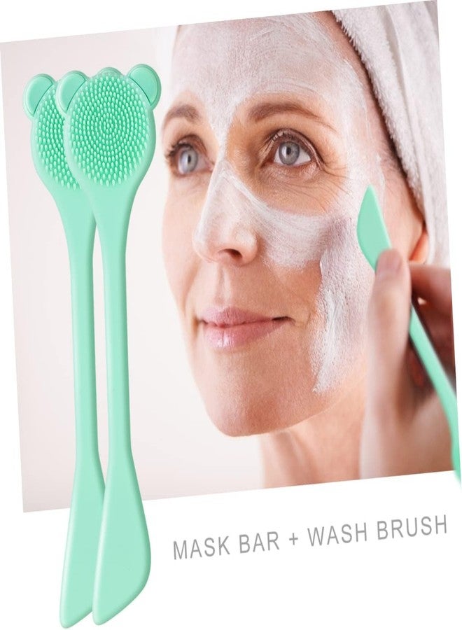 Aternal Silicone Face Mask Brush, Facial Pack Mud Mask Applying Brush Dual Sided Soft Silicone Bristles Face Pack Applicator Set, Spa Cleansing Nose Exfoliator Lip Scrubber Makeup Remover Scrubber, Pack of 2 - Image 4