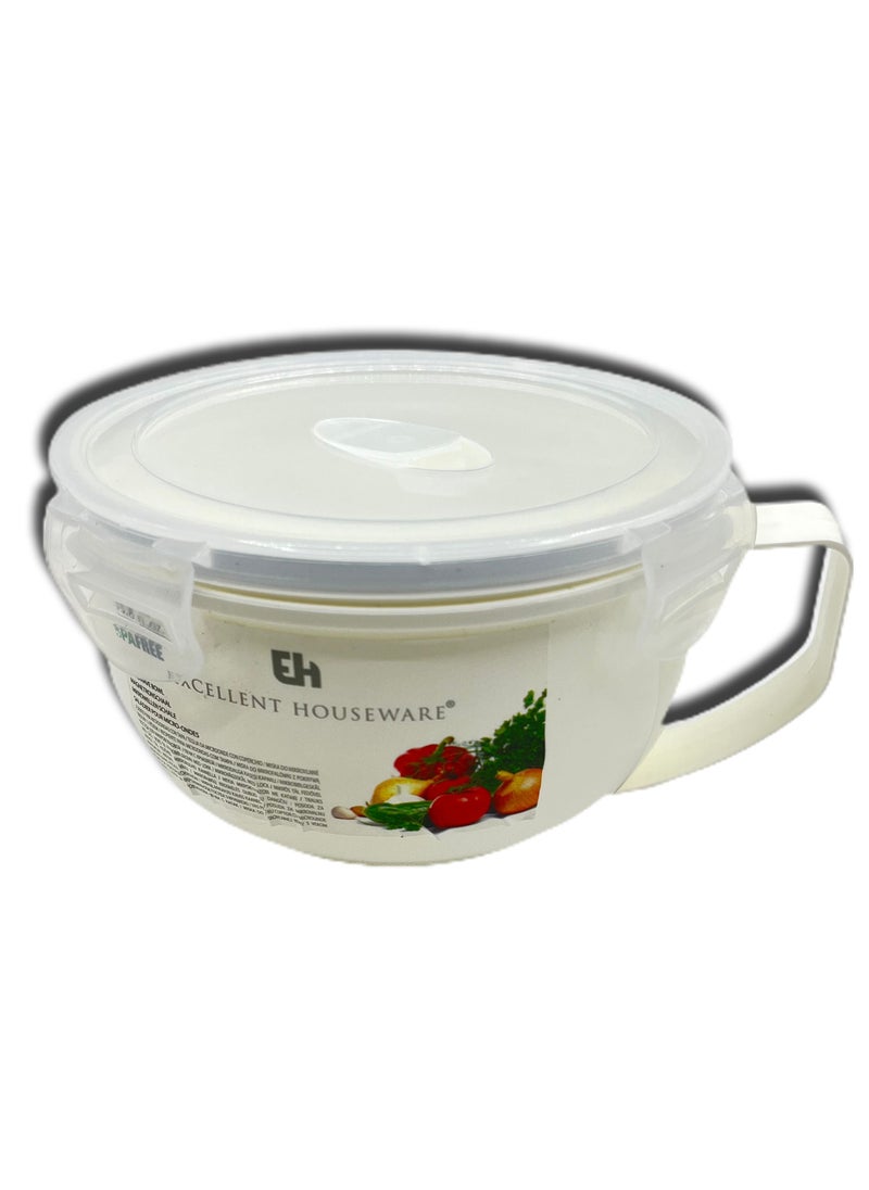 Microwave Bowl With A Lid 1ltr White