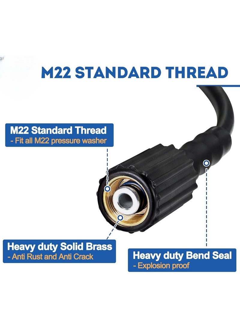 Pressure Washer Hose 50FT X 1/4", 3200 PSI Pressure Washing Hose, Kink Resistant, Heavy Duty Power Washer Hose, Quick Connect Couplers for Replacement, 8 Accessories (Size : 50FT) - Image 3