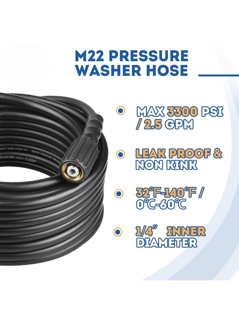 Pressure Washer Hose 50FT X 1/4", 3200 PSI Pressure Washing Hose, Kink Resistant, Heavy Duty Power Washer Hose, Quick Connect Couplers for Replacement, 8 Accessories (Size : 50FT) - Image 4