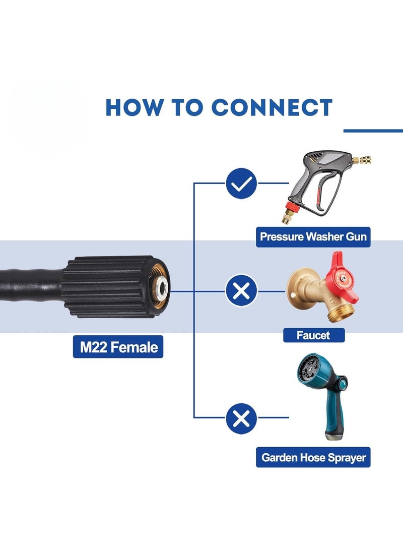 Pressure Washer Hose 50FT X 1/4", 3200 PSI Pressure Washing Hose, Kink Resistant, Heavy Duty Power Washer Hose, Quick Connect Couplers for Replacement, 8 Accessories (Size : 50FT) - Image 2
