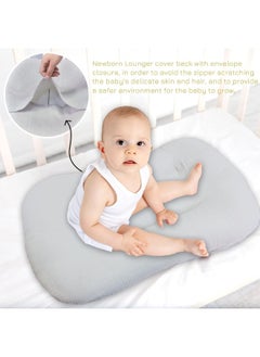 Hooyax Hooyax Baby Lounger Cover 2 Pack - 100% Muslin Cotton Newborn Lounger Pillow Covers Only, Soft Breathable Infant Lounger Cover with Reinforced Stitching, Fits Most Standard Baby Loungers (Grey Cream)  - Image 5