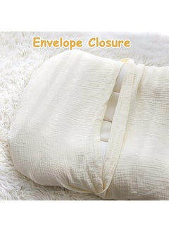 Hooyax Hooyax Baby Lounger Cover 2 Pack - 100% Muslin Cotton Newborn Lounger Pillow Covers Only, Soft Breathable Infant Lounger Cover with Reinforced Stitching, Fits Most Standard Baby Loungers (Grey Cream)  - Image 3