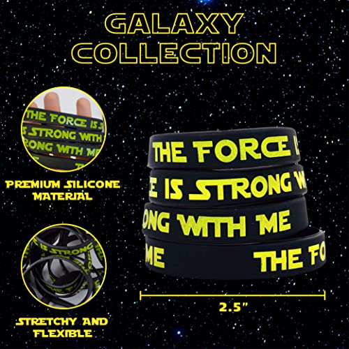 L LIFETIME The Force Party Favors Bands Galaxy Wars Theme Birthday Supplies Goody Bag Kids Teen Tween Size Wrist Bracelets for Boys Girls Rubber Band Bracelets Silicone Bracelets for Girls 24 Pack - Image 5