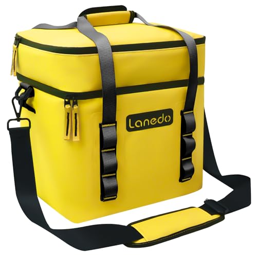 Lanedo Lunch Soft Cooler 20 Can, Soft Carrying Handle Insulated Bag Portable Ice Chest Box for Lunch, Beach, Drink, Beverage, Travel, Camping, Picnic, Car, Trips, Cooler Leak-Proof (Orange) - Image 1
