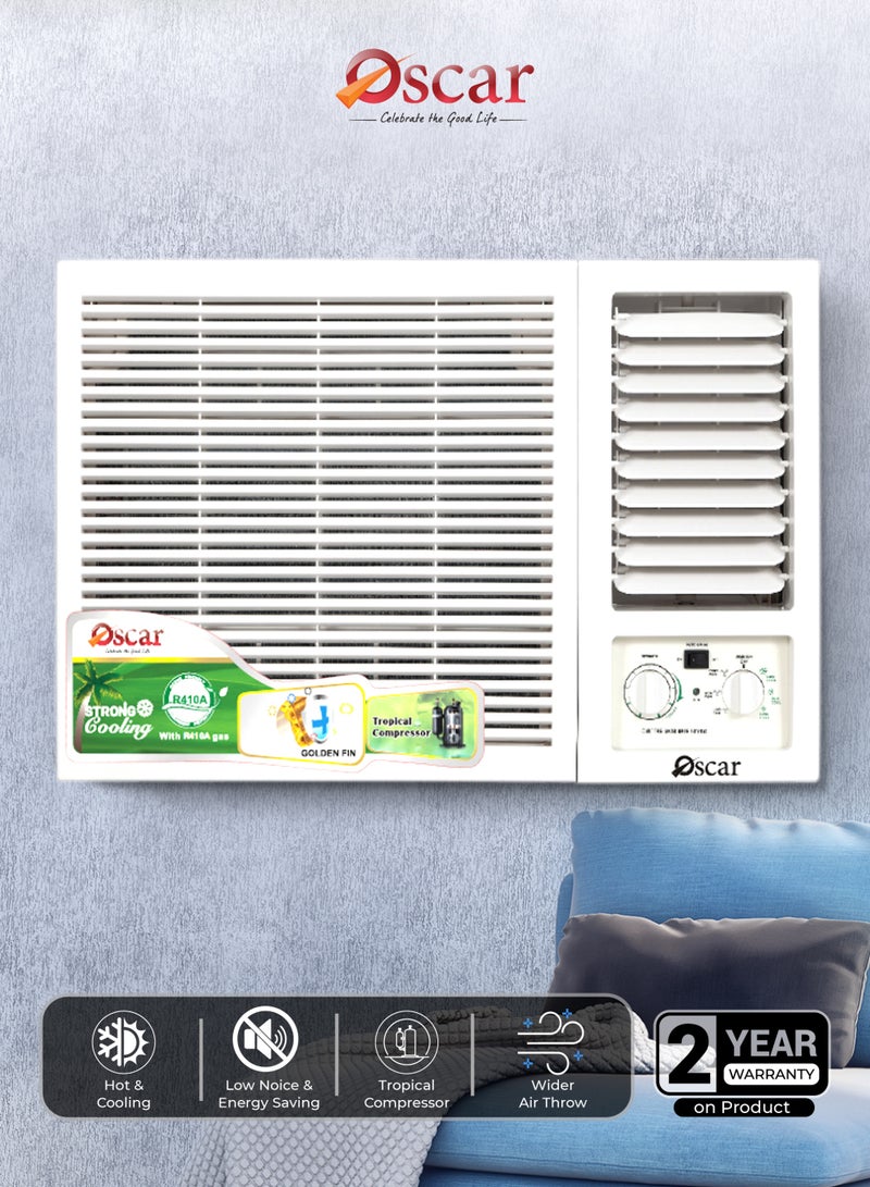 OSCAR 17,800 BTU Window AC | Hot & Cool Air Conditioner | Fast Turbo Cooling | Energy Saving | Sleep Mode | Powerful Cooling for Large Rooms | OWC18KHC - Image 1
