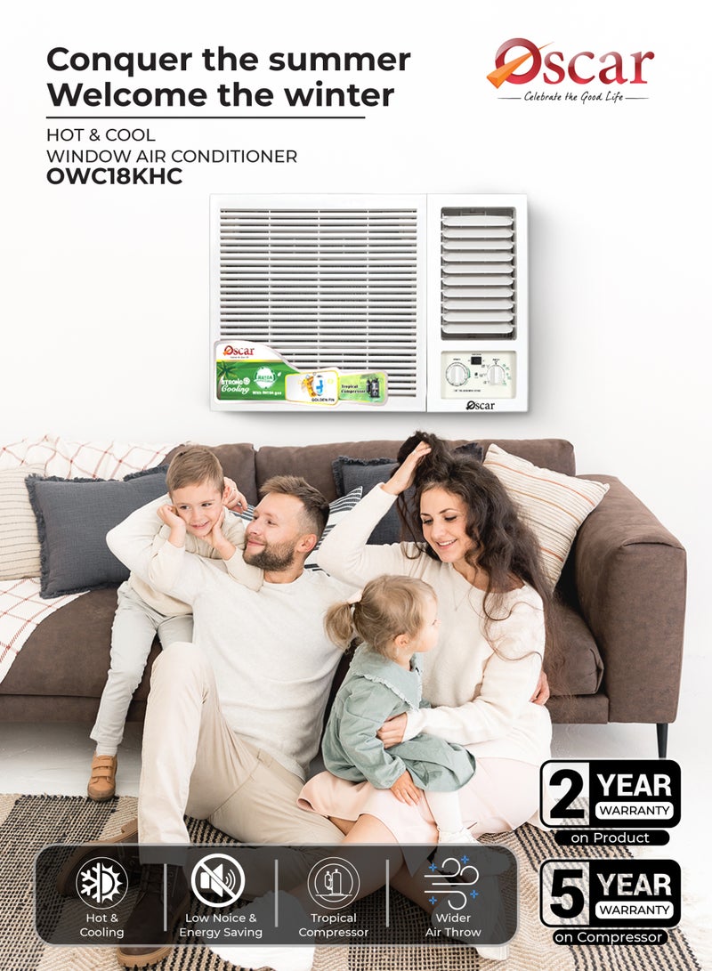OSCAR 17,800 BTU Window AC | Hot & Cool Air Conditioner | Fast Turbo Cooling | Energy Saving | Sleep Mode | Powerful Cooling for Large Rooms | OWC18KHC - Image 2