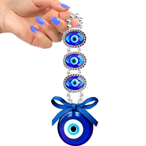 PACKNBUY Multi Eye Evil Eye Wall Hanging Nazar Battu for Home Entrance Main Door Protection Good Luck Turkish Evil Eye Vastu Feng Shui Decor Housewarming Gift (Blue Eyes) - Image 1