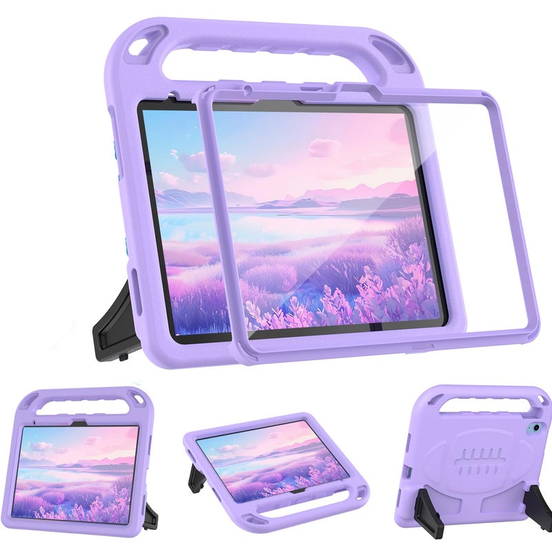 BMOUO Kids Case for iPad 11th Generation (A16) 11 Inch 2025/iPad 10th Generation 10.9" 2022 - with Screen Protector, Shockproof Handle Stand iPad 11th/10th Generation Case for Kids, Light Purple - Image 1