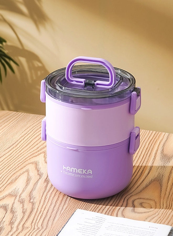LITTLE SURPRISE BOX Little Surprise Box,Purple Double Decker Stainless Steel Lunch Box - Image 2