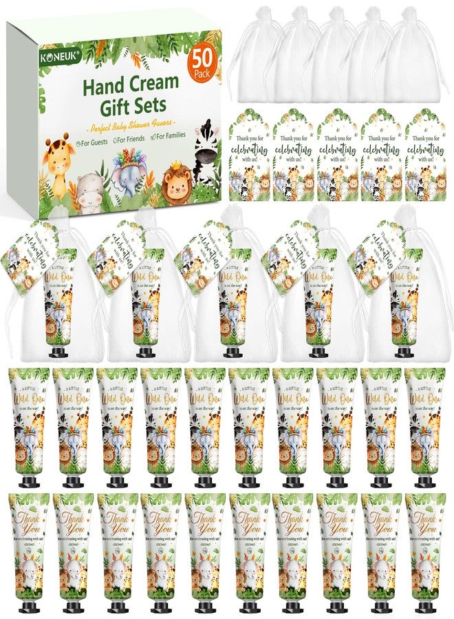 KONEUK 50 Pack Baby Shower Bulk Hand Cream Gifts Sets, Baby Shower Favors and Bridal Shower Favors for Guests with Thank You Card and Organza Gift Bags, Birthday Gifts, Appreciation Gifts for Guests (Animal) - Image 1
