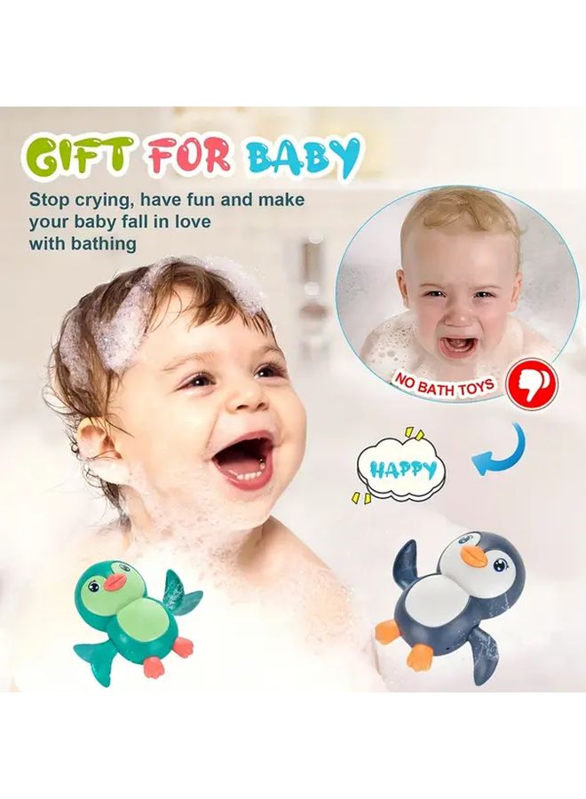 3pcs Baby Bath Toy Wind Up Swimming Penguin Cartoon Plaything For Christmas Gift - Image 4