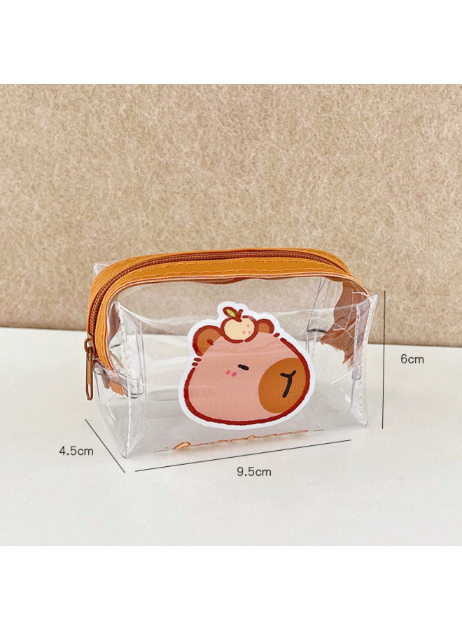 Kapibala Coin Purse Cute Capybara Coin Storage Bag Student Transparent Coin Bag Pvc Mini Wallet