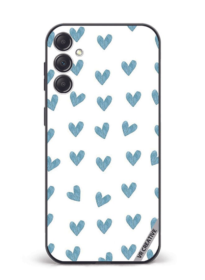 VR CREATIVE Protective Case Cover For Samsung Galaxy M54 Blue Heart Design Multicolour - Image 1
