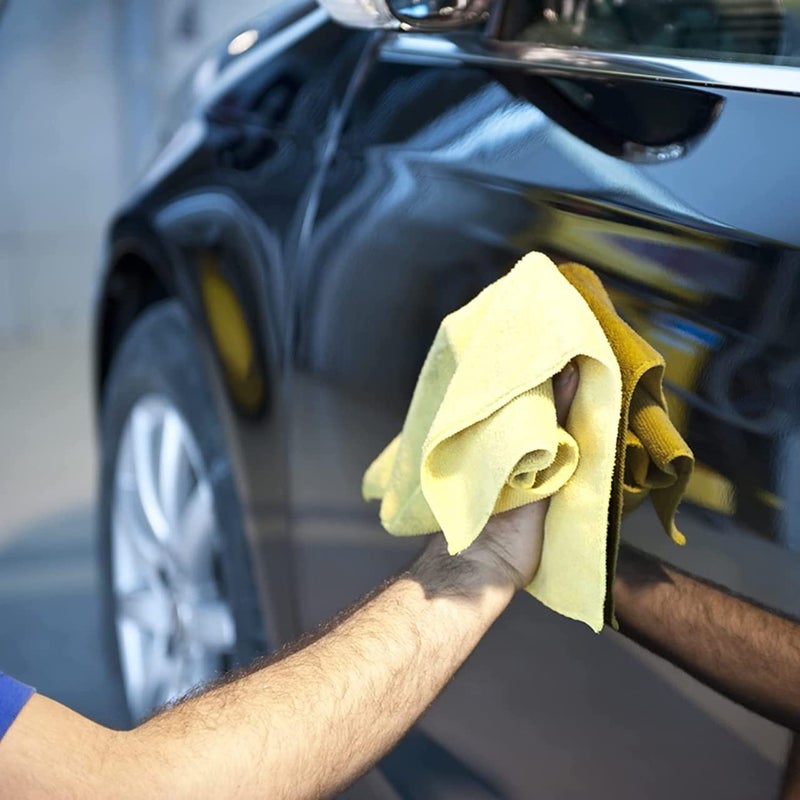 TECHNOVIBES Microfiber Cloth 40x40 CM 350 GSM Thick Lint StreakFree Multipurpose Cloths Multi Color Pack of 4 - Image 5