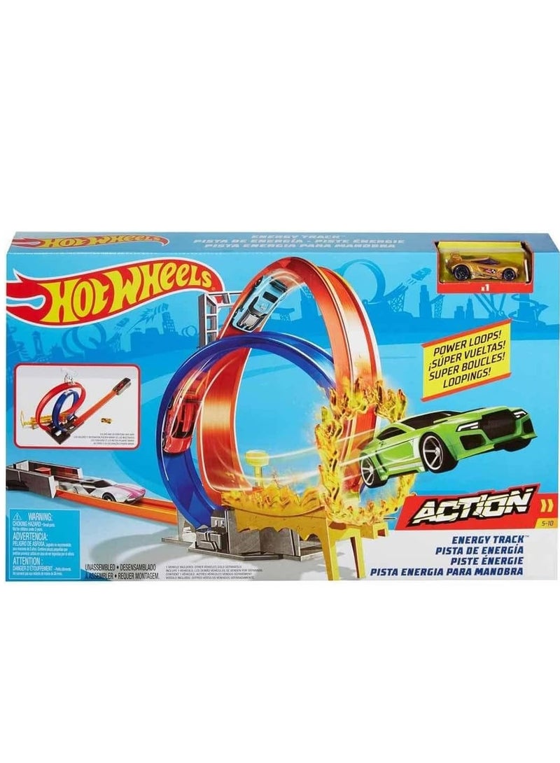 Hot Wheels مجموعة مسار الطاقة المتحركة من هوت ويلز مع حلقة الطاقة - Image 4