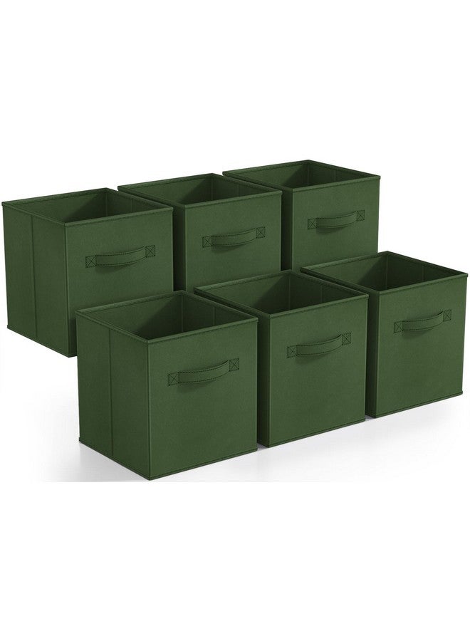 Sorbus Foldable Storage Cubes - 6 Fabric Baskets for Organizing Pantry, Shelf, Toy Box, Cubby, Closet Organizer - 11 Inch Collapsible Closet Organizers and Storage Bins (Dark Green 6 Pack) - Image 1