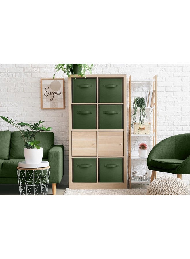 Sorbus Foldable Storage Cubes - 6 Fabric Baskets for Organizing Pantry, Shelf, Toy Box, Cubby, Closet Organizer - 11 Inch Collapsible Closet Organizers and Storage Bins (Dark Green 6 Pack) - Image 3