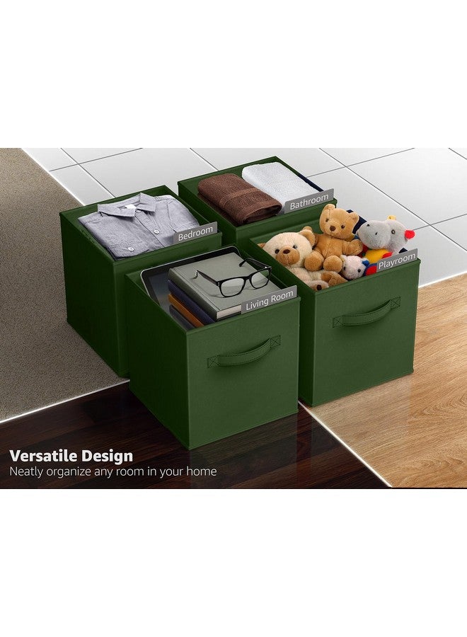 Sorbus Foldable Storage Cubes - 6 Fabric Baskets for Organizing Pantry, Shelf, Toy Box, Cubby, Closet Organizer - 11 Inch Collapsible Closet Organizers and Storage Bins (Dark Green 6 Pack) - Image 5