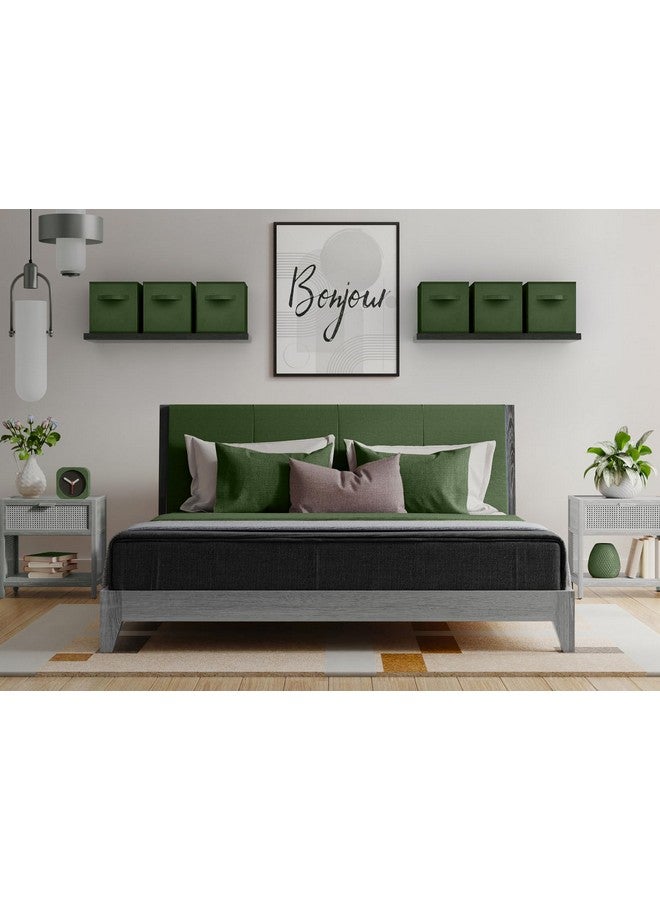 Sorbus Foldable Storage Cubes - 6 Fabric Baskets for Organizing Pantry, Shelf, Toy Box, Cubby, Closet Organizer - 11 Inch Collapsible Closet Organizers and Storage Bins (Dark Green 6 Pack) - Image 2