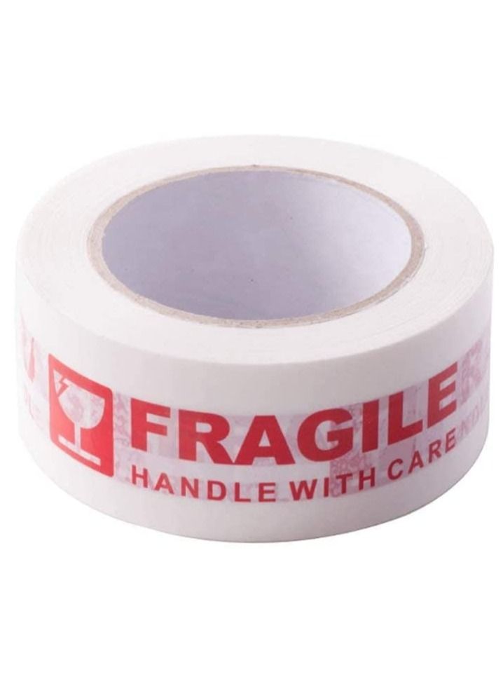 Rubik Fragile Tape Roll 5 cm Width x 66 meters Length Strong Adhesive Red Fragile Handle with Care Warning Packing Tape for Shipping and Moving (3 Rolls) - Image 3
