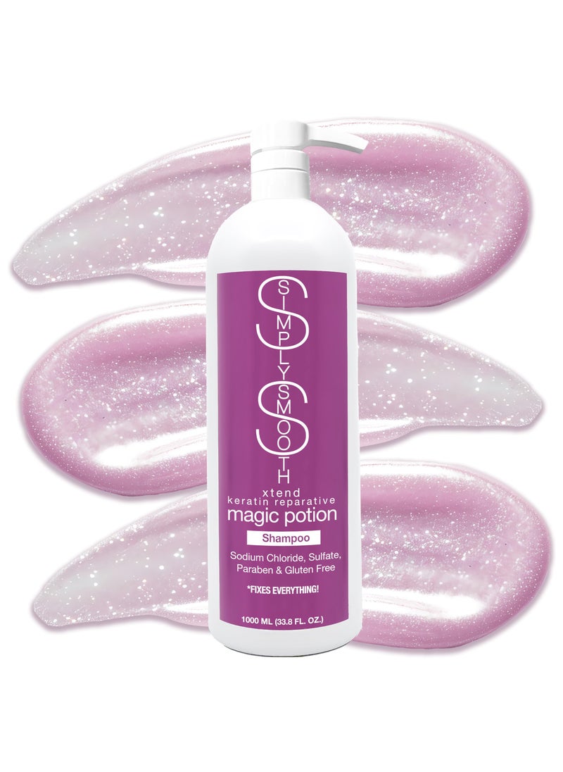 SIMPLY SMOOTH SIMPLY SMOOTH Magic Potion Shampoo Paraben Free Daily Shampoo Restore & Repair Dry, Damaged, Keratin Depleted Hair Hydrate & Create Soft, Healthy Hair For All Hair Type 33.8oz 