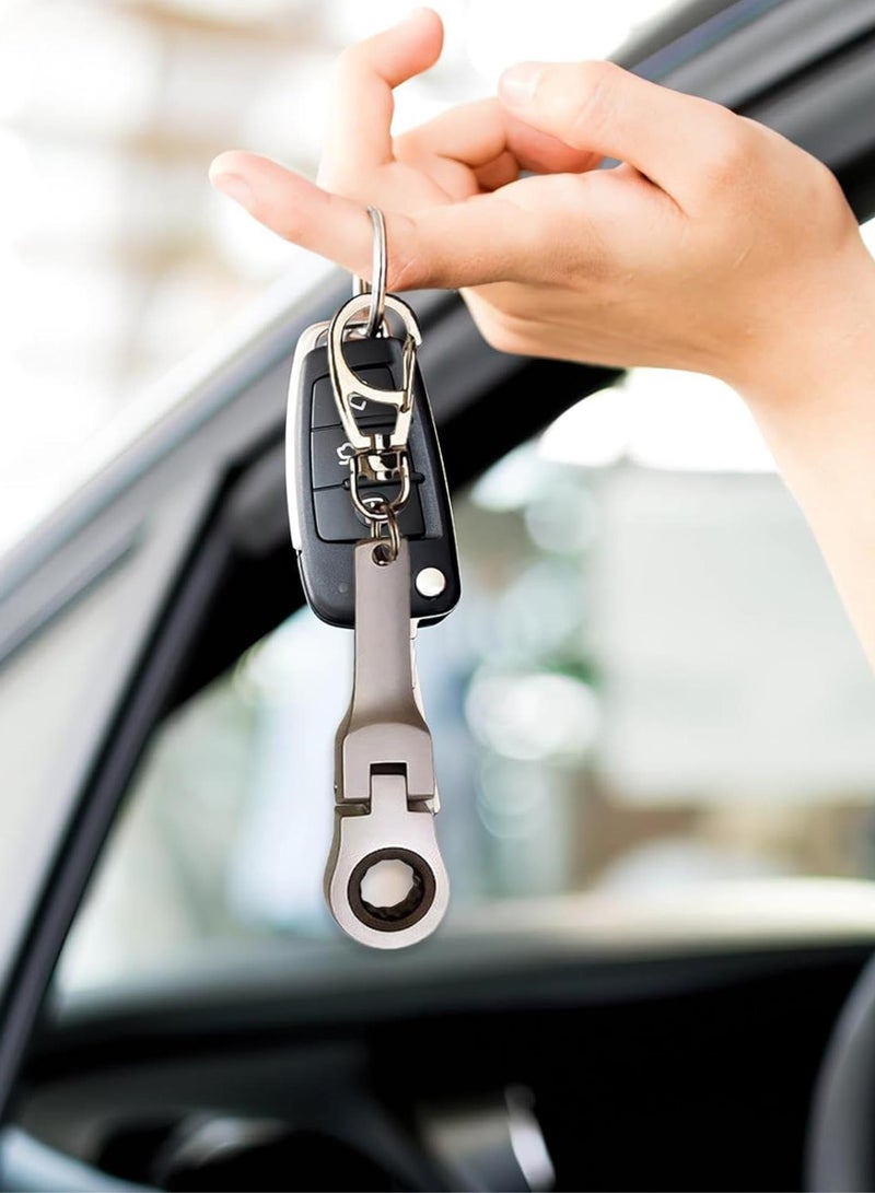 GGOOT Ratchet Wrench Key Ring - Portable Ratchet Wrench Keychain Hardware Tool | Wrench Key Ring Socket Wrench Mechanic Workshop Accessory - Image 2