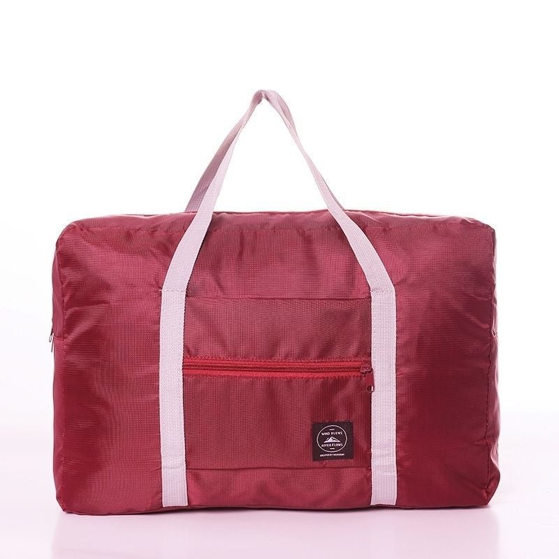 Handbag Storage Bag Clothes Finishing Bag Clothes Bag Portable Large Capacity Luggage Upper Storage Bag wine red Handbag Simple 