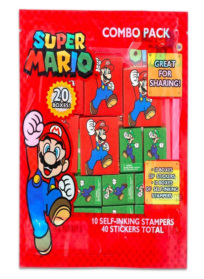 Super Mario Party Favors for 20 Guests Bundle ~ 20 Pieces Mario Favor Boxes with Stickers and Stampers for Kids Birthday Party | Mario Party Supplies and Decorations - Image 4