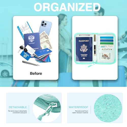 TOPBAG Passport Holder for Travel, Women Rfid Blocking Passport Wallet, Travel Essentials Premium Wallets, Waterproof Passport Holders Bag for Men Traveling, Travel Document Organizer Credit Cards Case - Image 5