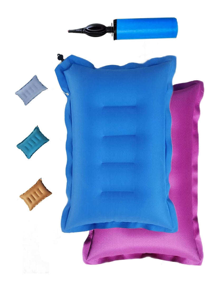 RAV Cotton Travelling Pillow Comfortable PortableNeck SupportLightweight Compact Travelling in Train BusFlight Camping Hostel and Office Pack of 2 MultiColor - Image 1