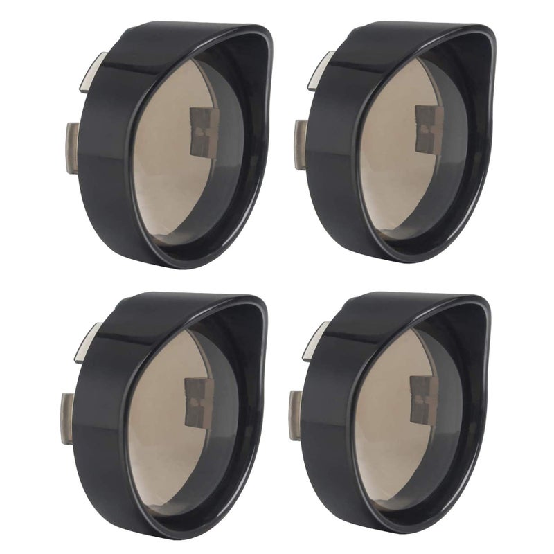 NTHREEAUTO 4PCS Bullet Smoked Turn Signals Lens Cover with Black Visors Bezels Compatible with Harley Dyna Sportster Softail Street Glide Road King - Image 1