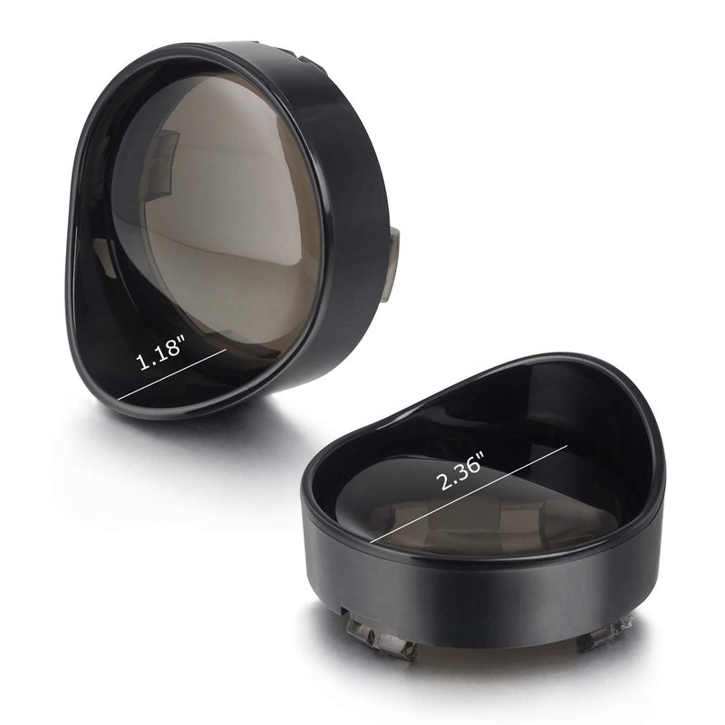 NTHREEAUTO 4PCS Bullet Smoked Turn Signals Lens Cover with Black Visors Bezels Compatible with Harley Dyna Sportster Softail Street Glide Road King - Image 2