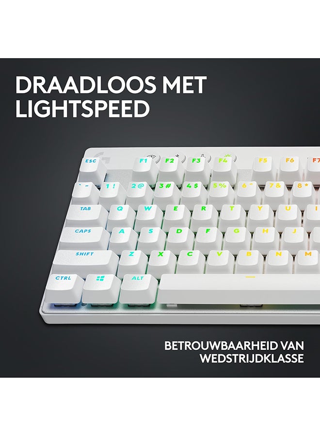 Logitech G PRO X TKL LIGHTSPEED Wireless Gaming Keyboard, Ultra-Portable Tenkeyless Design, LIGHTSYNC RGB, PBT keycaps, Tactile Switches (GX Brown), US INTL Layout - White - Image 3