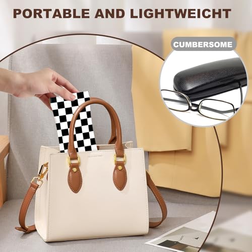 Anikathy 2Pcs Sunglass Eyeglass Glasses Case Soft PU Leather with Cleaning Cloth Soft Sunglasses Case Cute Aesthetic Portable Travel Glasses Pouch Bag for Men Women Girls（Checkered Pattern - Image 4